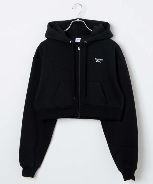 Reebok（リーボック）の「∴WEGO/別注Reebok 裏起毛ショートZIPパーカー（パーカー・レディース・ブラック/オフホワイト/杢グレー・FREE）」の14枚目の写真