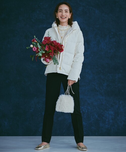 OPAQUE.CLIP（オペークドットクリップ）の「◆【2WAY】ラム風フェイクファーミニショルダーバッグ（ショルダーバッグ・レディース・チャコールグレー/ブラウン系/オフホワイト・00）」の5枚目の写真