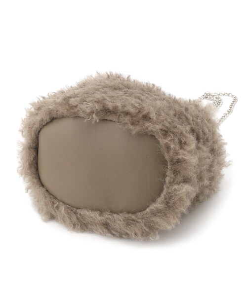 OPAQUE.CLIP（オペークドットクリップ）の「◆【2WAY】ラム風フェイクファーミニショルダーバッグ（ショルダーバッグ・レディース・チャコールグレー/ブラウン系/オフホワイト・00）」の9枚目の写真