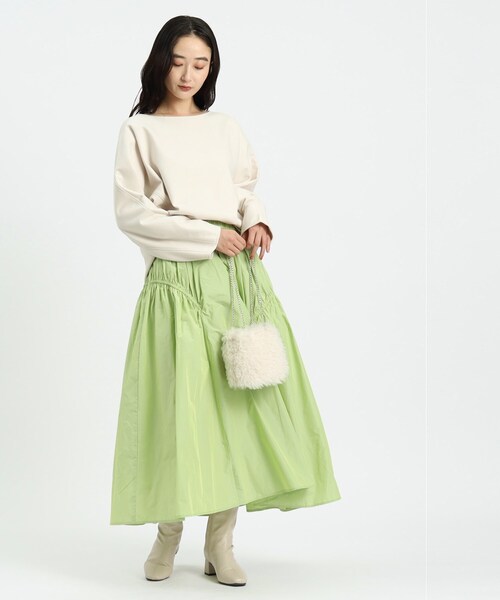 OPAQUE.CLIP（オペークドットクリップ）の「◆【2WAY】ラム風フェイクファーミニショルダーバッグ（ショルダーバッグ・レディース・チャコールグレー/ブラウン系/オフホワイト・00）」の16枚目の写真