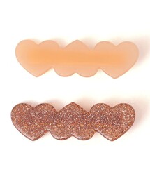 SHIPS（シップス）の「Luciole et petit pois:ペア グリッター ハート ヘア クリップ（ヘアピン・キッズ）」