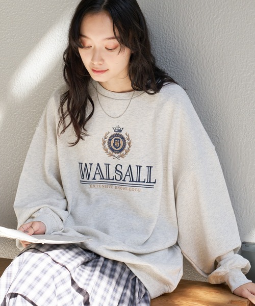 WEGO(ウィゴー)の「WEGO/刺繍BIGスウェット(スウェット・レディース・杢グレー/オフホワイト・FREE)」の2枚目の写真