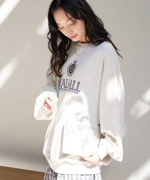 WEGO(ウィゴー)の「WEGO/刺繍BIGスウェット(スウェット・レディース・杢グレー/オフホワイト・FREE)」の14枚目の写真