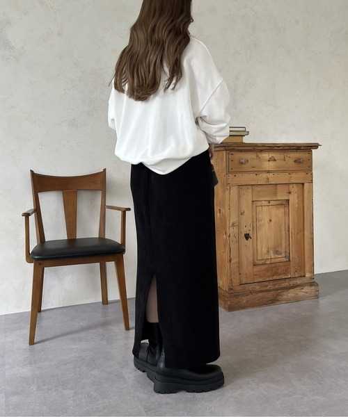 prose verse（プロズヴェール）の「【S~Lサイズ展開】カットリブナロースカート（スカート・レディース・ブラック・LARGE/SMALL/MEDIUM）」の4枚目の写真