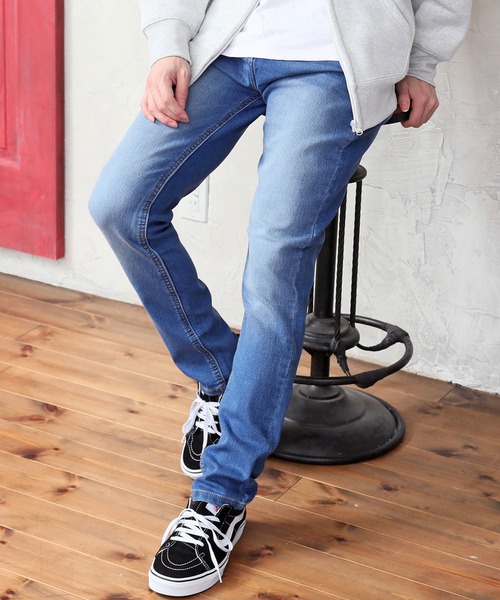 TopIsm(トップイズム)の「スーパーストレッチ カットデニムテーパードパンツ(デニムパンツ・メンズ・ブラック/ブルー/インディゴブルー/ダークインディゴブルー/サックスブルー/ライトグレー/グレー・XL/M/L)」の6枚目の写真