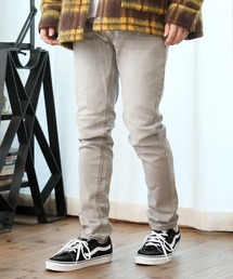 TopIsm | スーパーストレッチ カットデニムテーパードパンツ(デニムパンツ)