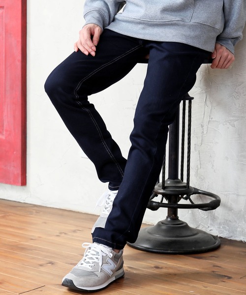 TopIsm(トップイズム)の「スーパーストレッチ カットデニムテーパードパンツ(デニムパンツ・メンズ・ブラック/ブルー/インディゴブルー/ダークインディゴブルー/サックスブルー/ライトグレー/グレー・XL/M/L)」の7枚目の写真