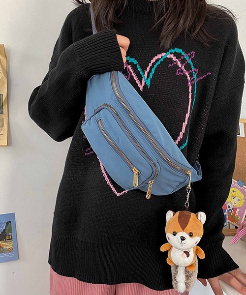 NANEA(ナネア)の「カラーボディバッグ(ボディバッグ/ウエストポーチ・レディース・ピンク/イエロー/ブルー/グリーン/ブラック・フリー)」の3枚目の写真