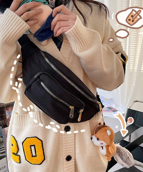 NANEA(ナネア)の「カラーボディバッグ(ボディバッグ/ウエストポーチ・レディース・ピンク/イエロー/ブルー/グリーン/ブラック・フリー)」の12枚目の写真