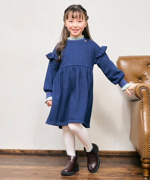 apres les cours（アプレレクール）の「ハート編みタイツ（タイツ/ストッキング・キッズ・ブルー/レッド/アイボリー・90/120/110/140/100）」の6枚目の写真