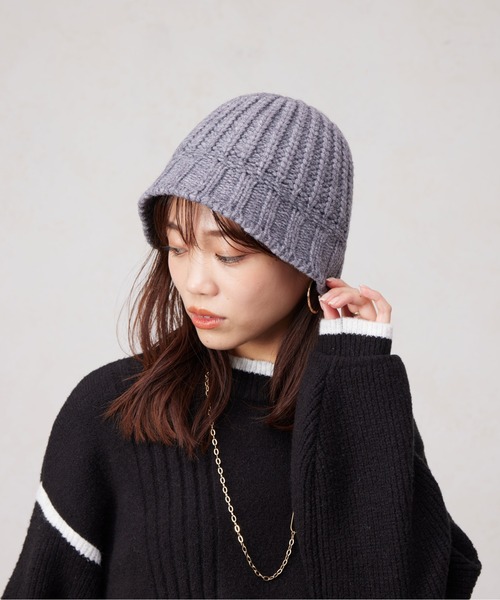 Chez toi(シェトワ)の「ニットバケハ(キャップ・レディース・ブラック/ベージュ/グレー・FREE)」の19枚目の写真
