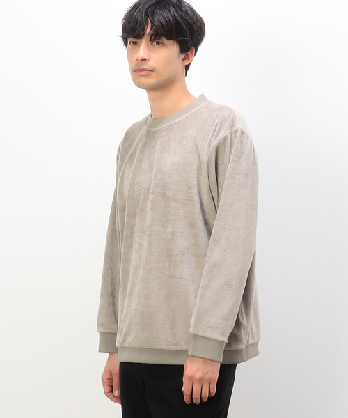 COMME CA ISM（コムサイズム）の「ベロアフリース プルオーバー（Tシャツ/カットソー・メンズ・ブラック/ベージュ/チャコール・L/M）」の6枚目の写真