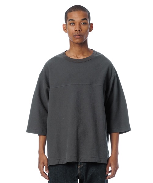 Sandinista(サンディニスタ)の「Block Inlay Football 3-Q-S Tee / ブロックインレーフットボール七分袖丈Tシャツ(Tシャツ/カットソー・メンズ・ダークグリーン/ホワイト/チャコール・SMALL/MEDIUM/LARGE)」の3枚目の写真