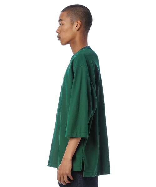 Sandinista(サンディニスタ)の「Block Inlay Football 3-Q-S Tee / ブロックインレーフットボール七分袖丈Tシャツ(Tシャツ/カットソー・メンズ・ダークグリーン/ホワイト/チャコール・SMALL/MEDIUM/LARGE)」の6枚目の写真