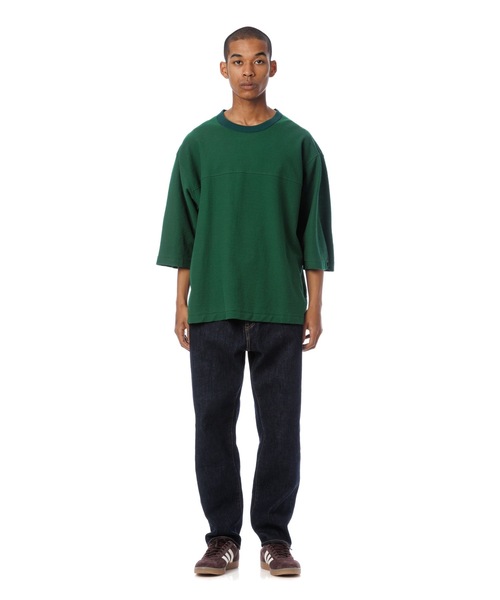 Sandinista(サンディニスタ)の「Block Inlay Football 3-Q-S Tee / ブロックインレーフットボール七分袖丈Tシャツ(Tシャツ/カットソー・メンズ・ダークグリーン/ホワイト/チャコール・SMALL/MEDIUM/LARGE)」の8枚目の写真