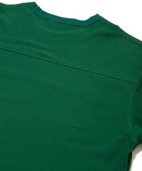 Sandinista(サンディニスタ)の「Block Inlay Football 3-Q-S Tee / ブロックインレーフットボール七分袖丈Tシャツ(Tシャツ/カットソー・メンズ・ダークグリーン/ホワイト/チャコール・SMALL/MEDIUM/LARGE)」の5枚目の写真
