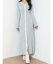 MERCURYDUO | バイカラーリブマーメイドニットワンピース(ワンピース)