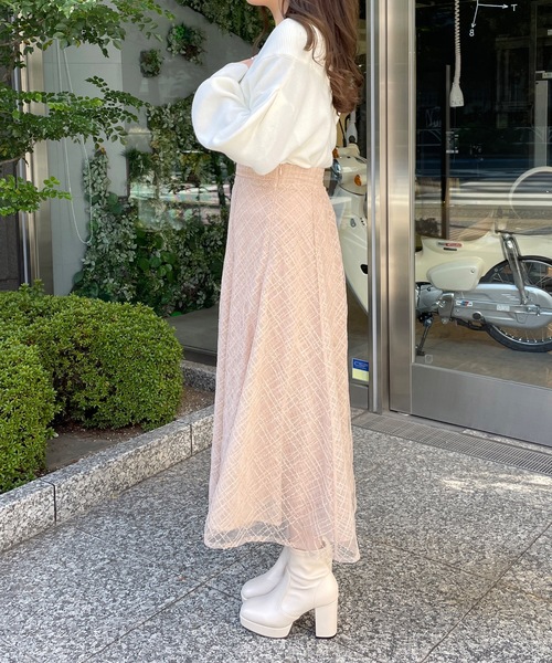 NOMAE（ノーマエ）の「スパンコールチェックフレアスカート（スカート