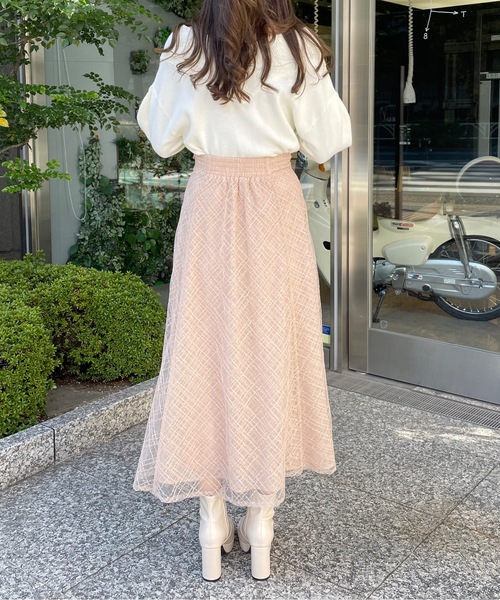 NOMAE（ノーマエ）の「スパンコールチェックフレアスカート（スカート