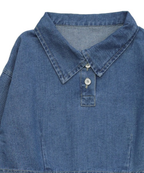 select MOCA（セレクトモカ）の「ハーフボタンデニムショートトップス（その他トップス・レディース・ワンウォッシュ/ブルー/ブラック/ナチュラル・FREE）」の11枚目の写真