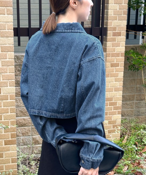 セール】ハーフボタンデニムショートトップス（その他トップス