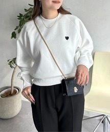 ハート刺繍裏起毛スウェット