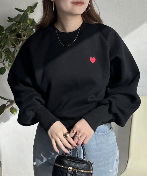 prose verse（プロズヴェール）の「ハート刺繍裏起毛スウェット
