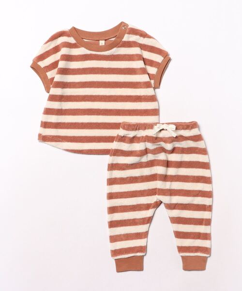 【セール】《Quincy Mae》TERRY TEE + PANT SET | AMBER-STRIPE（その他ベビー用品）｜Quincy Mae（クインシーメイ）