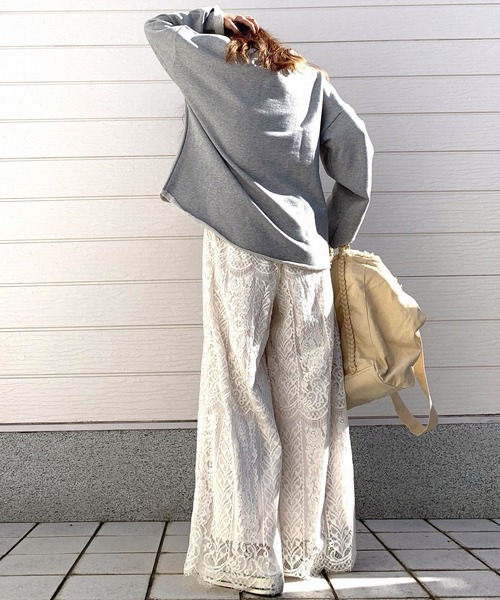 Q(キュー)の「スカラレースワイドパンツ(その他パンツ・レディース・ホワイト/グレー/ネイビー・MEDIUM)」の15枚目の写真
