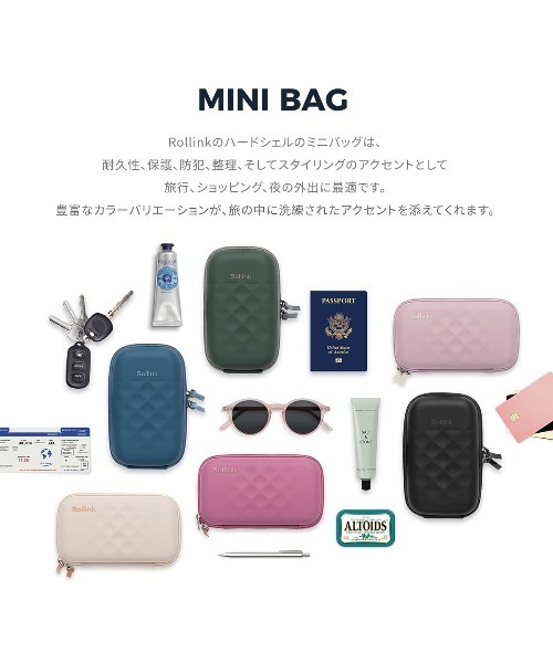 Rollink(ローリンク)の「Rollink / トラベル ミニバッグ GO(ボディバッグ/ウエストポーチ・レディース・チャコールグレー/ブラック/ブルー/モスグリーン・ONE SIZE)」の5枚目の写真