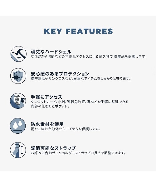Rollink(ローリンク)の「Rollink / トラベル ミニバッグ GO(ボディバッグ/ウエストポーチ・レディース・チャコールグレー/ブラック/ブルー/モスグリーン・ONE SIZE)」の6枚目の写真