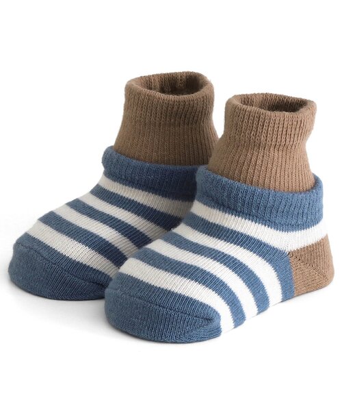 Ampersand（アンパサンド）の「レイヤードベビーソックス（ベビーシューズ/ベビーソックス・キッズ・ブルー/イエロー・9/12）」の2枚目の写真