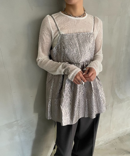 AIC.（エーアイシー）の「2WAYメタリックふくれジャガードキャミソール（キャミソール・レディース・シルバー・FREE）」の11枚目の写真