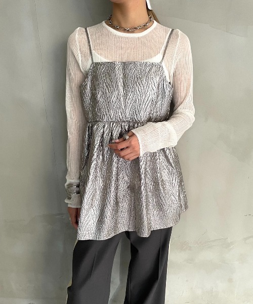 AIC.（エーアイシー）の「2WAYメタリックふくれジャガードキャミソール（キャミソール・レディース・シルバー・FREE）」の12枚目の写真