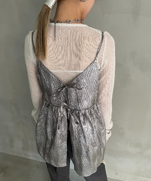 AIC.（エーアイシー）の「2WAYメタリックふくれジャガードキャミソール（キャミソール・レディース・シルバー・FREE）」の13枚目の写真