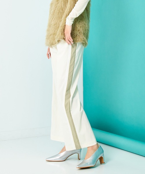 Settimissimo（セッティミッシモ）の「配色ライン ワイドパンツ（その他パンツ・レディース・アイボリー/ネイビー・FREE）」の2枚目の写真