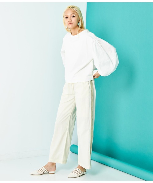 Settimissimo（セッティミッシモ）の「配色ライン ワイドパンツ（その他パンツ・レディース・アイボリー/ネイビー・FREE）」の13枚目の写真