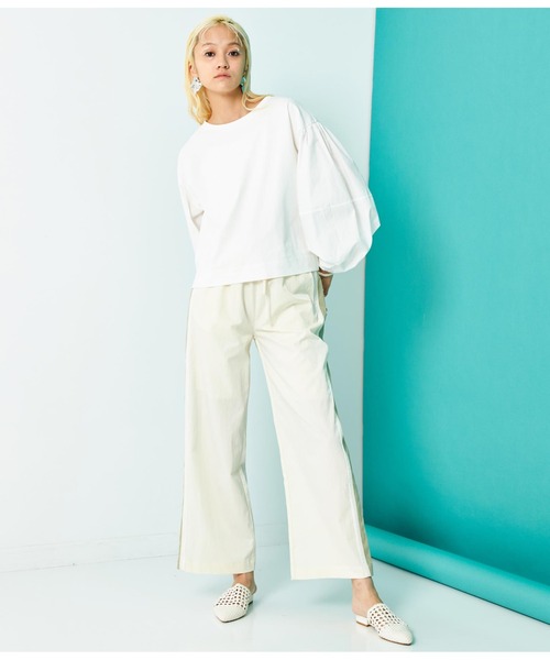 Settimissimo（セッティミッシモ）の「配色ライン ワイドパンツ（その他パンツ・レディース・アイボリー/ネイビー・FREE）」の14枚目の写真