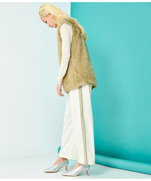 Settimissimo（セッティミッシモ）の「配色ライン ワイドパンツ（その他パンツ・レディース・アイボリー/ネイビー・FREE）」の8枚目の写真