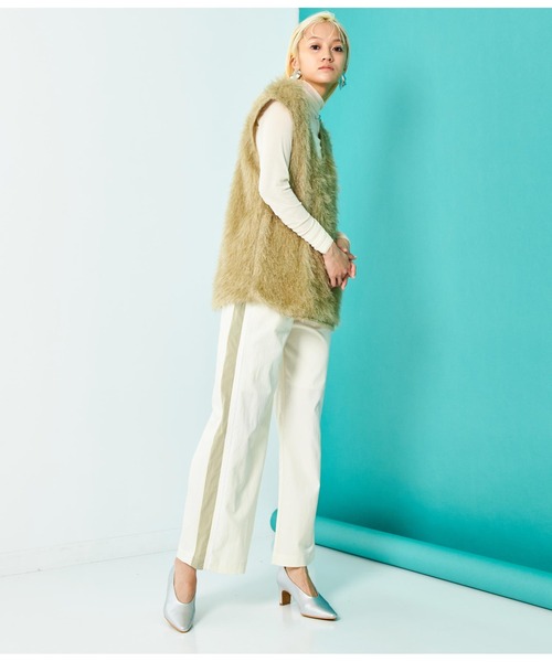 Settimissimo（セッティミッシモ）の「配色ライン ワイドパンツ（その他パンツ・レディース・アイボリー/ネイビー・FREE）」の9枚目の写真