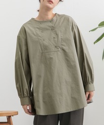 ダブルボタンチュニックシャツ