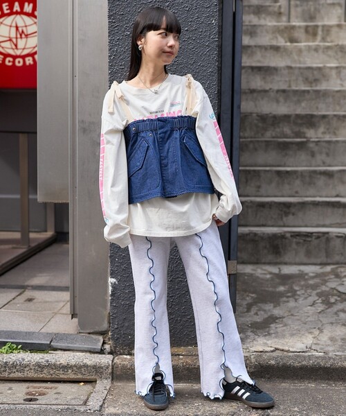 FREAK'S STORE（フリークスストア）の「ミリタリー ペプラムビスチェ/2wayビスチェ（キャミソール・レディース・ブルー/オリーブ・ﾌﾘ-）」の4枚目の写真