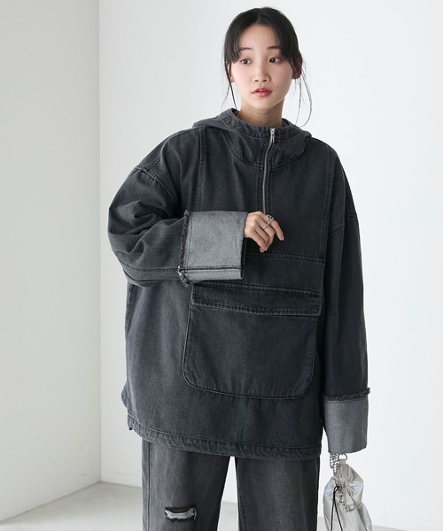 forksy.（フォルクシー）の「【forksy.】デニムビッグポケットアノラック（デニムジャケット・レディース・アイボリー/ダークグレー/ブルー・FREE）」の19枚目の写真