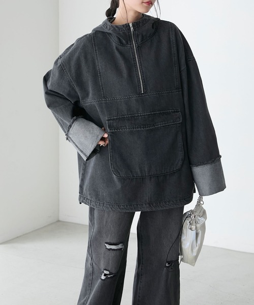 forksy.（フォルクシー）の「【forksy.】デニムビッグポケットアノラック（デニムジャケット・レディース・アイボリー/ダークグレー/ブルー・FREE）」の20枚目の写真