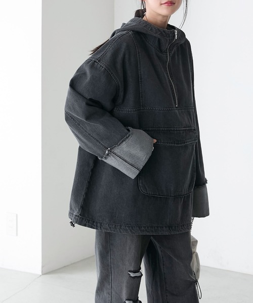 forksy.（フォルクシー）の「【forksy.】デニムビッグポケットアノラック（デニムジャケット・レディース・アイボリー/ダークグレー/ブルー・FREE）」の22枚目の写真