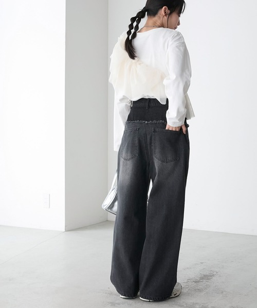 forksy.】デニムダブルウエストバイカラーパンツ forksy.│MONO-MART