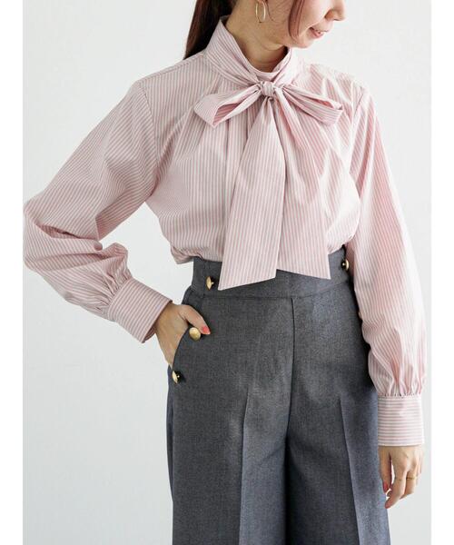 Te chichi（テチチ）の「ストライプ2WAYボウタイブラウス（シャツ/ブラウス・レディース・ピンク/グリーン/オフホワイト・F）」の11枚目の写真