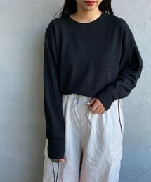 [HEALTHKNIT/ヘルスニット] 別注 クルーネック ワッフルボーダーカットソー