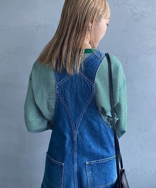 Healthknit（ヘルスニット）の「[HEALTHKNIT/ヘルスニット] 別注 クルーネック ワッフルボーダーカットソー（Tシャツ/カットソー・レディース・ブラック/グリーン/レッド/ホワイト/ブラック系・F）」の13枚目の写真