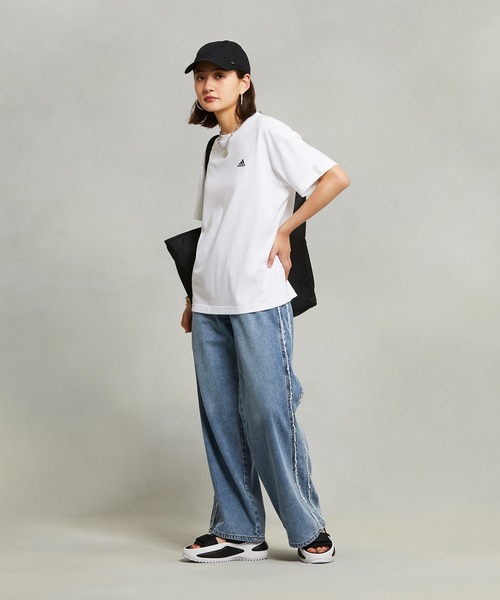 adidas（アディダス）の「エッセンシャルズプラス スモールロゴ 半袖Tシャツ / アディダス adidas（Tシャツ/カットソー・レディース・オフホワイト/ブラック/ホワイト・XX-LARGE/LARGE/MEDIUM/SMALL/X-LARGE/X-SMALL）」の20枚目の写真